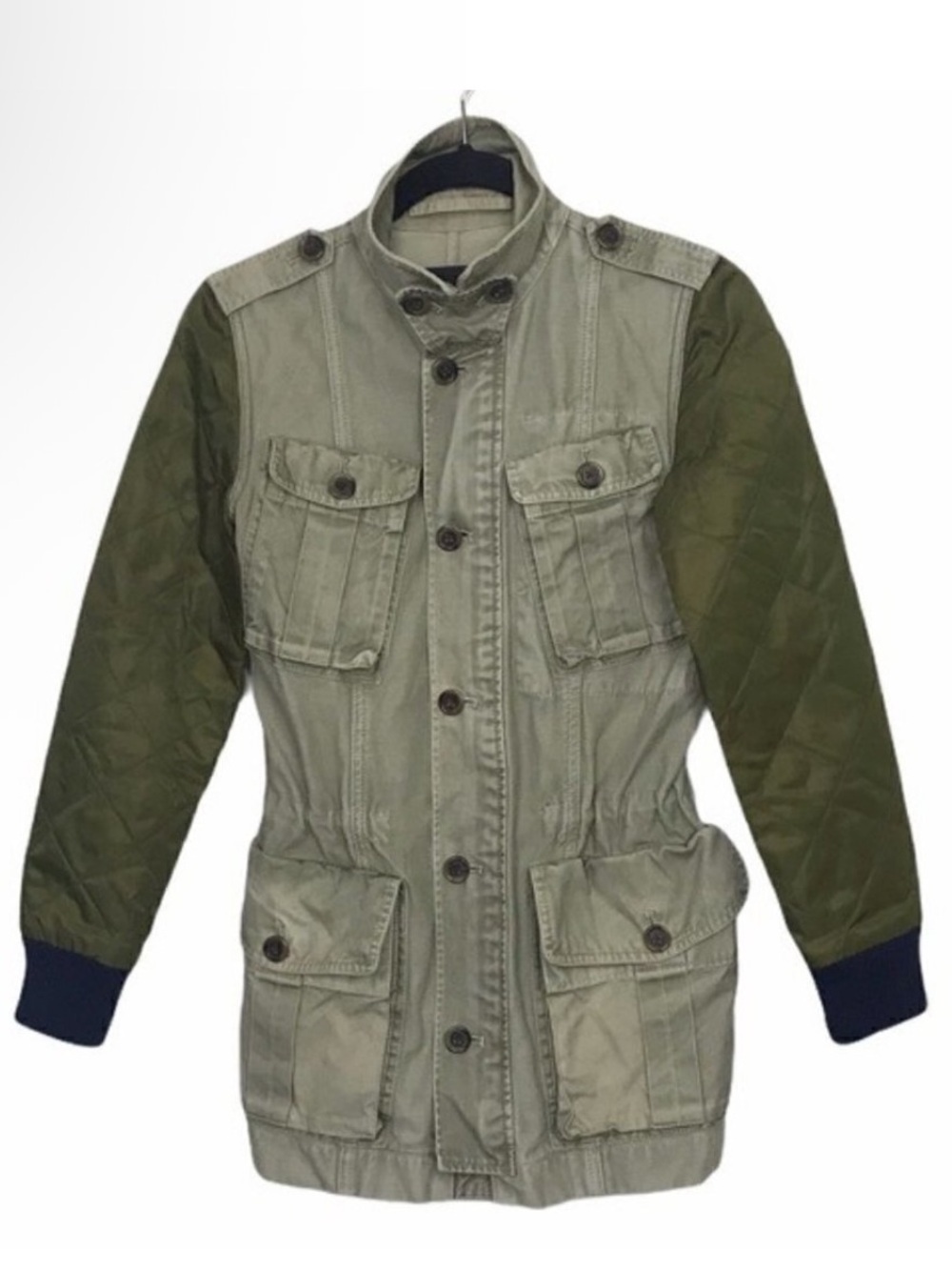 J Crew Green Quilted Boyfriend Fatigue Utility Jacket